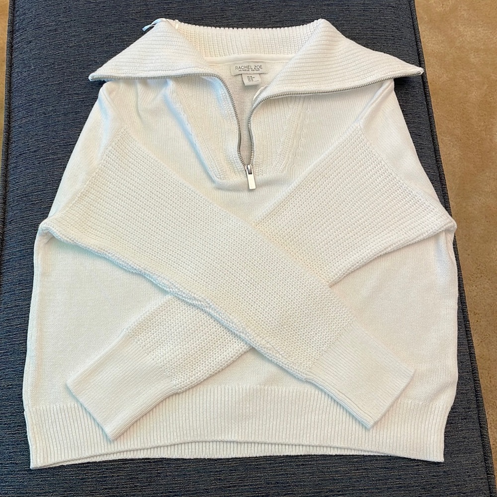 Off white half zip sweater